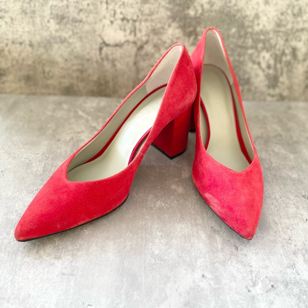 1.State Suede Block Heels